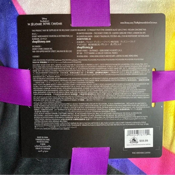 Disney Parks Nightmare Before Christmas Throw Blanket - Picture 4 of 5